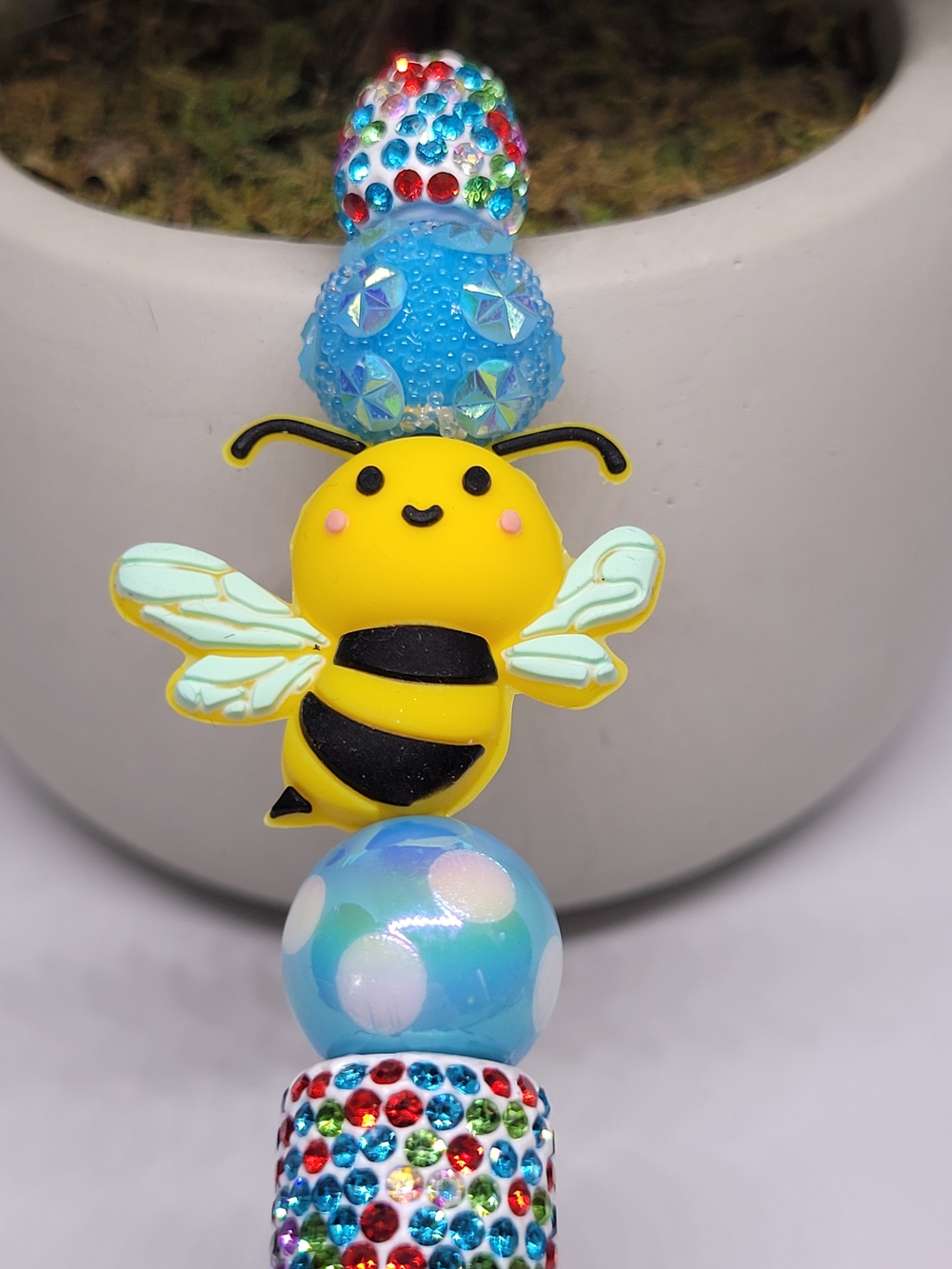 Yellow Bee Beaded Pen - Cute Women’s Accessory